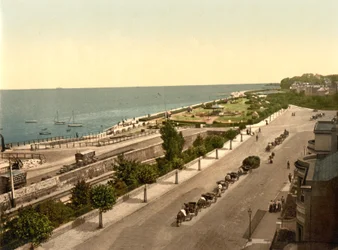 ライドエスプラネード、IOW、パブ。 c.1890-1900（クロモリソグラフ）